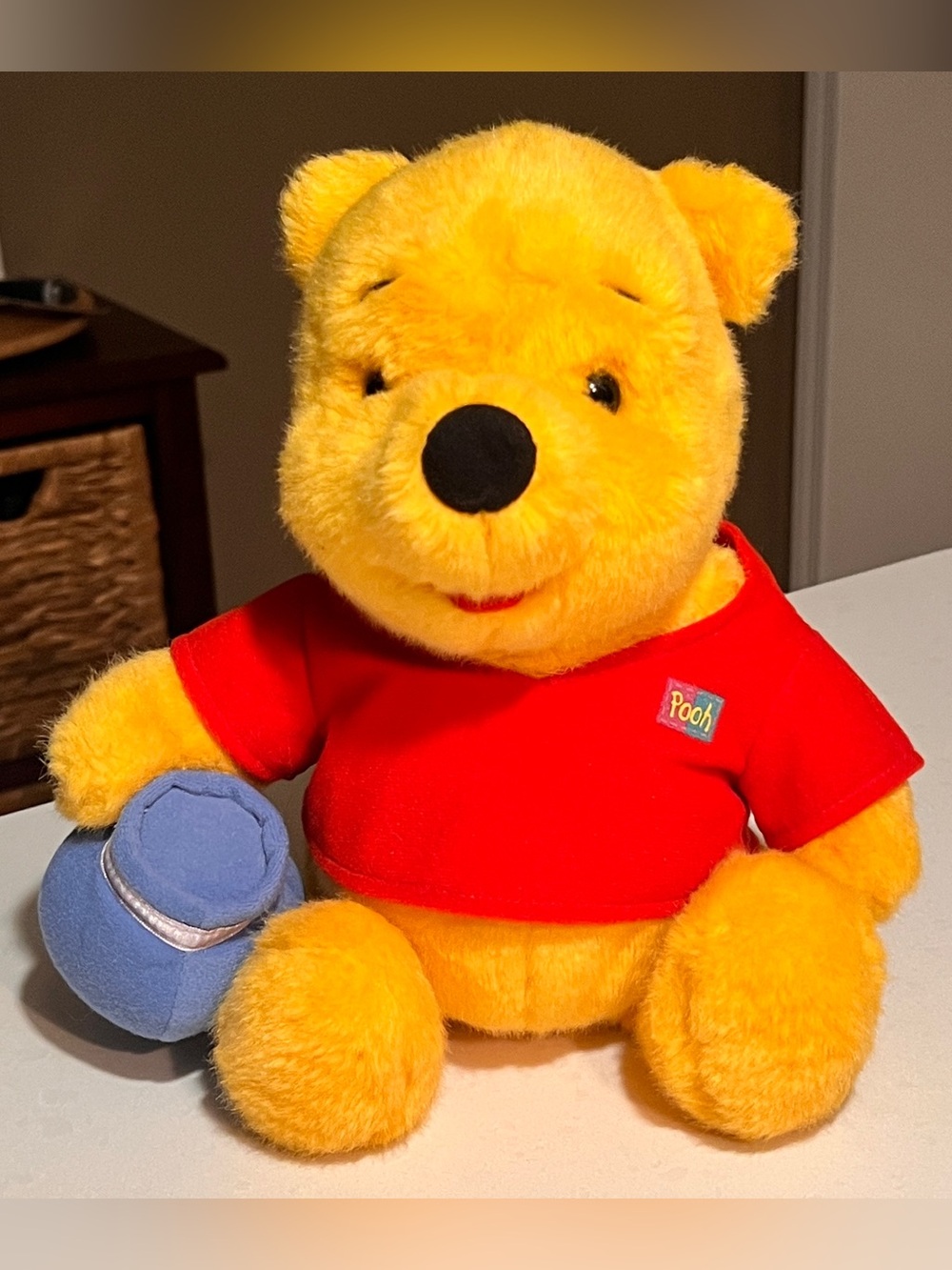 Vintage Disney's Winnie The Pooh 1994 Teddy Bear Plush With Honey Pot Mattel